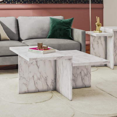 Table basse à deux niveaux avec rangement - Meubles de salon modernes | Idée de cadeau
