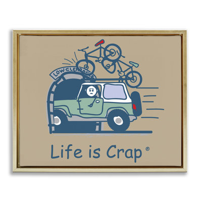 Falling Bikes Overpass Floater Canvas Wall Art by LIC