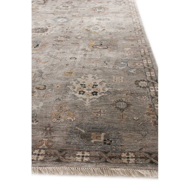 Museum Oriental Area Rug in Pewter, Rectangle 9' x 12'