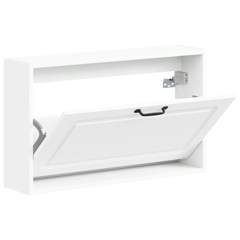Flip Down Shoe Storage, 43 cm H x 71 cm W x 17 cm D, White