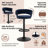 Modern Woven Blue Fabric Tufted Back Swivel Bar Stools With Adjustable Height Black Metal Base And Footrest Stylish Stools For Kitchen Counter Breakfast Bar Or Home Bar, Set Of 2-2024881640-2020868911