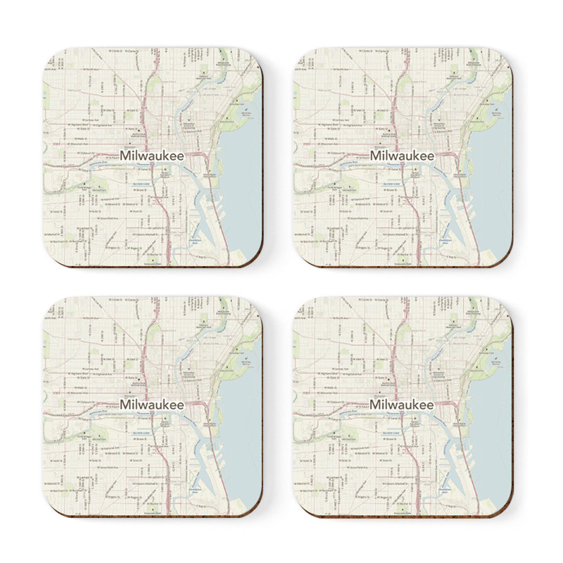 Sous-verre carte des États-Unis, Milwaukee
