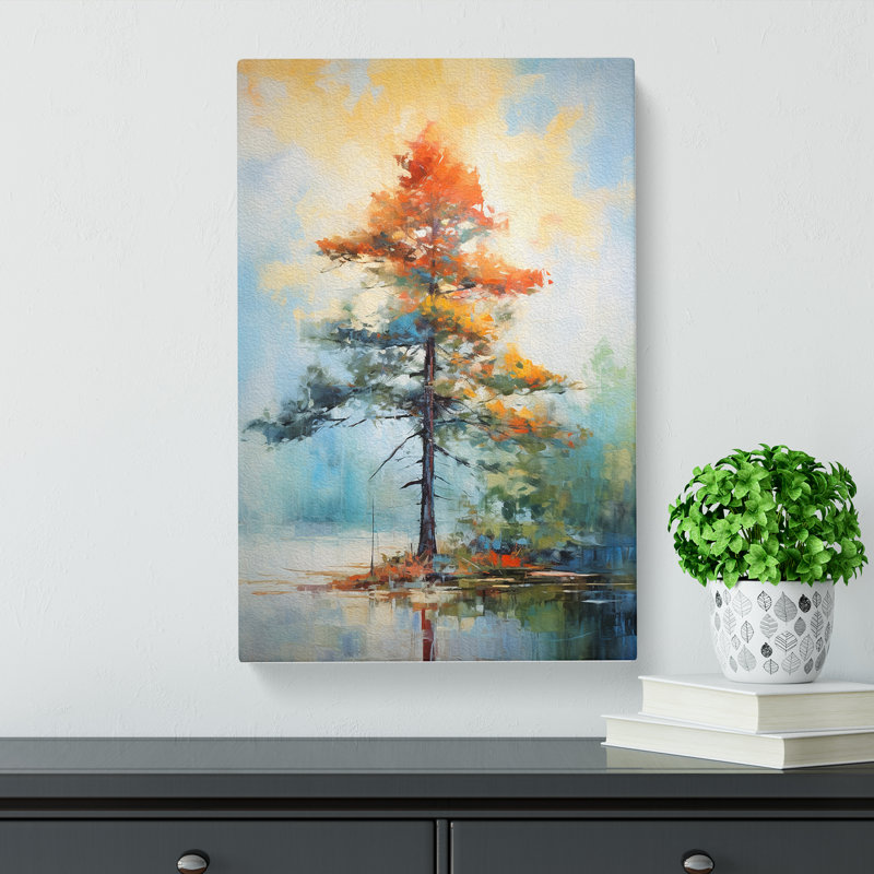 Pine Tree Impressionism - Wrapped Canvas Print, 60cm H x 40cm W x 3cm D