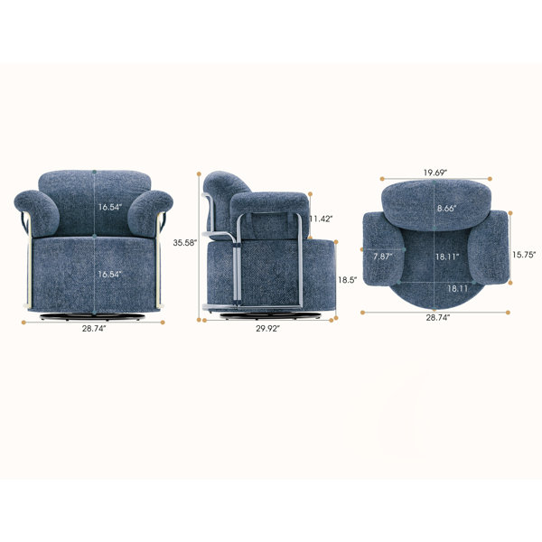 Mercer41 Fauteuil d'appoint pivotant à 360 degrés, fauteuil de lecture ...