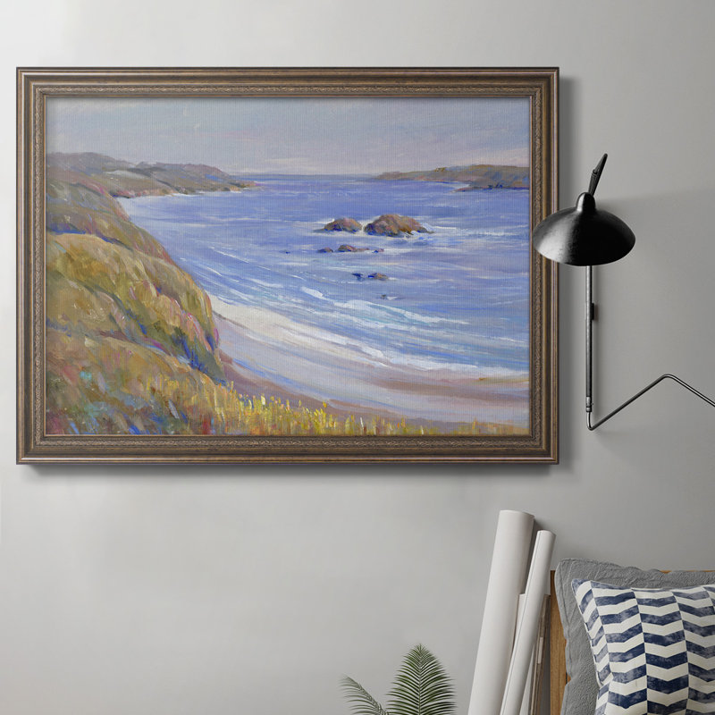 Le long de la côte I - Peinture sur toile encadrée, H 18 po x l 27 po x P 2,5 po