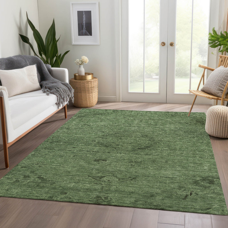 Machine Washable Indoor/Outdoor Segin ACN1111 Fern, Rectangle 8' x 10'