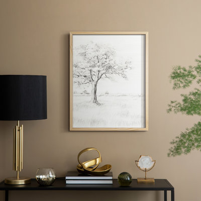 Croquis rétro X, reproduction encadrée - bois massif