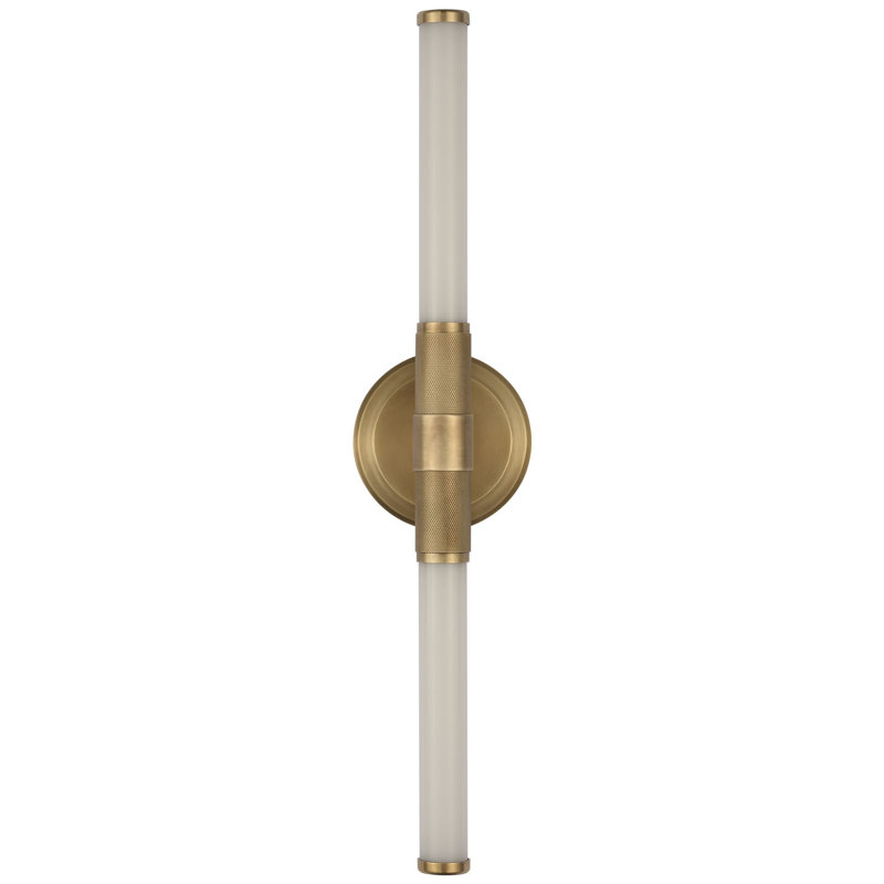 Ralph Lauren Barrett 21" Up and Down Bath Light with White Glass, Natural Brass