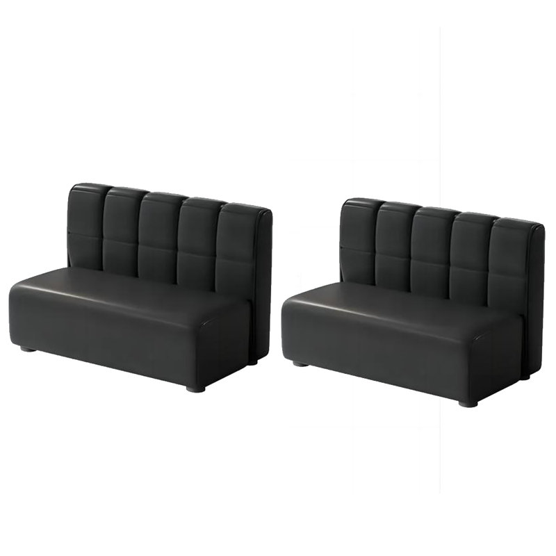 Black Faux Leather Upholstered Bench Set Of 2 Faux Leather Upholstered Bench