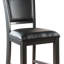 Tabouret de bar American Heritage Westwood - Structure en bois massif au fini grain de poivre avec assise et dossier rembourrés en similicuir noir