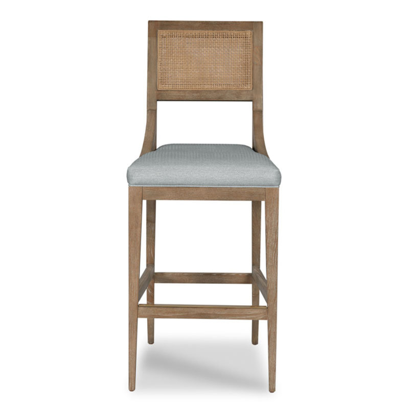 Salvador Upholstered Stool with Solid Wood Frame, Bar Stool (30" Seat Height)