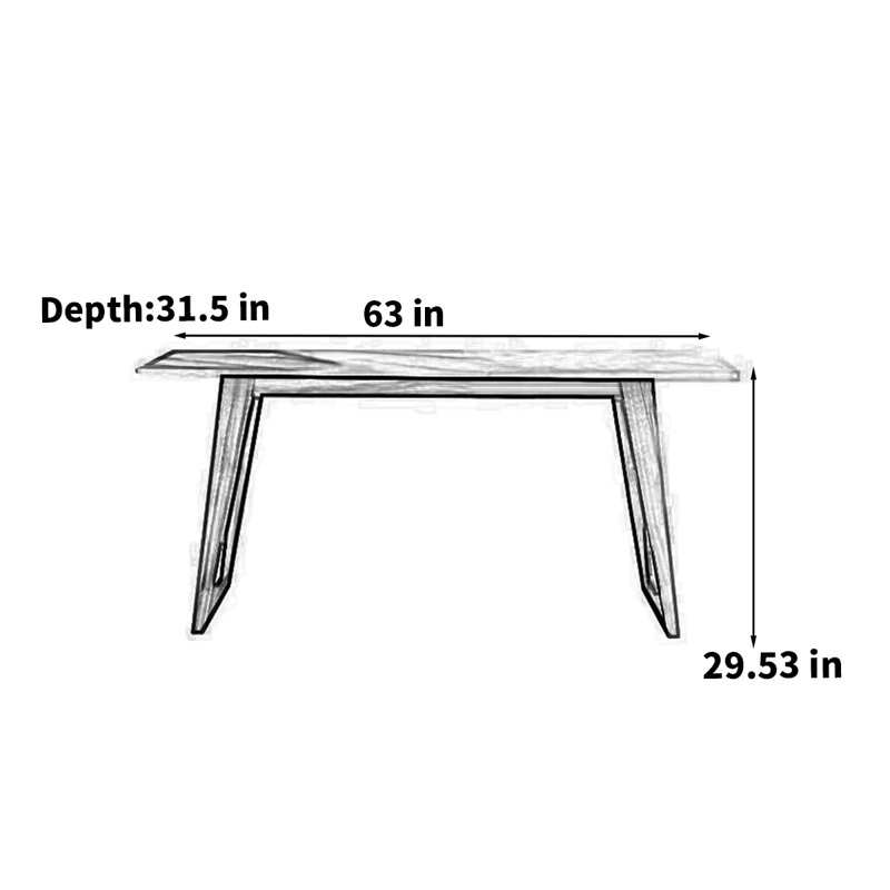 Table de salle à manger Nordic Light, H 29,53 po x L 63 po x l 31,5 po