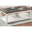 Table basse en bois, table rectangulaire avec roulettes
