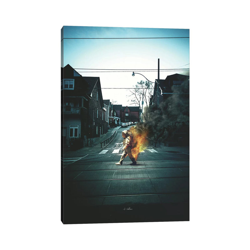 «Better to Burn» par Rob Hakemo - impression d'art graphique, Toile tendue, H 40 po x l 26 po x P 1,5 po