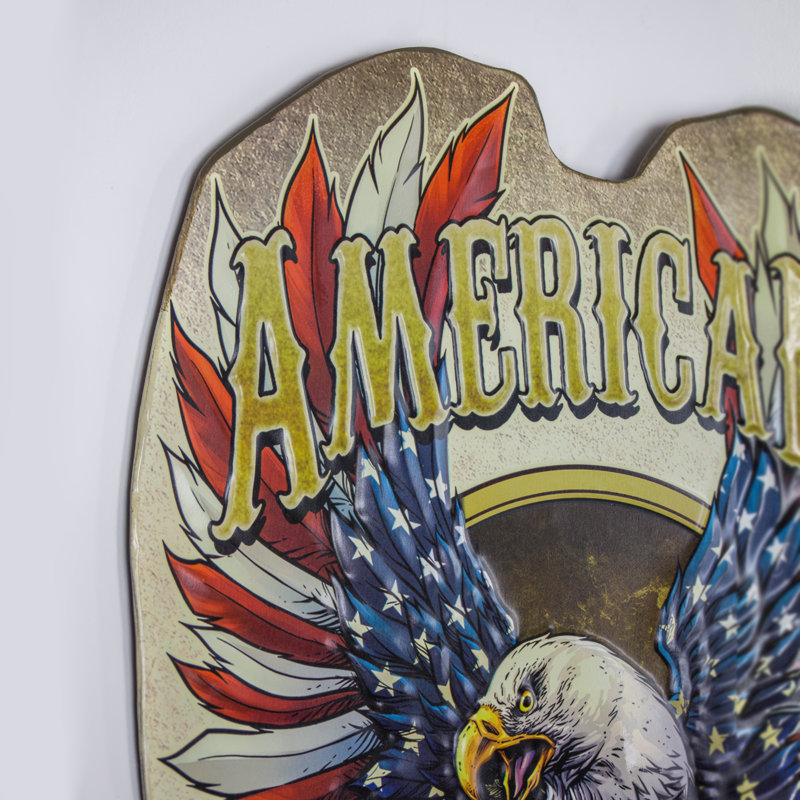 Décoration murale à enseigne en métal en relief american fierté