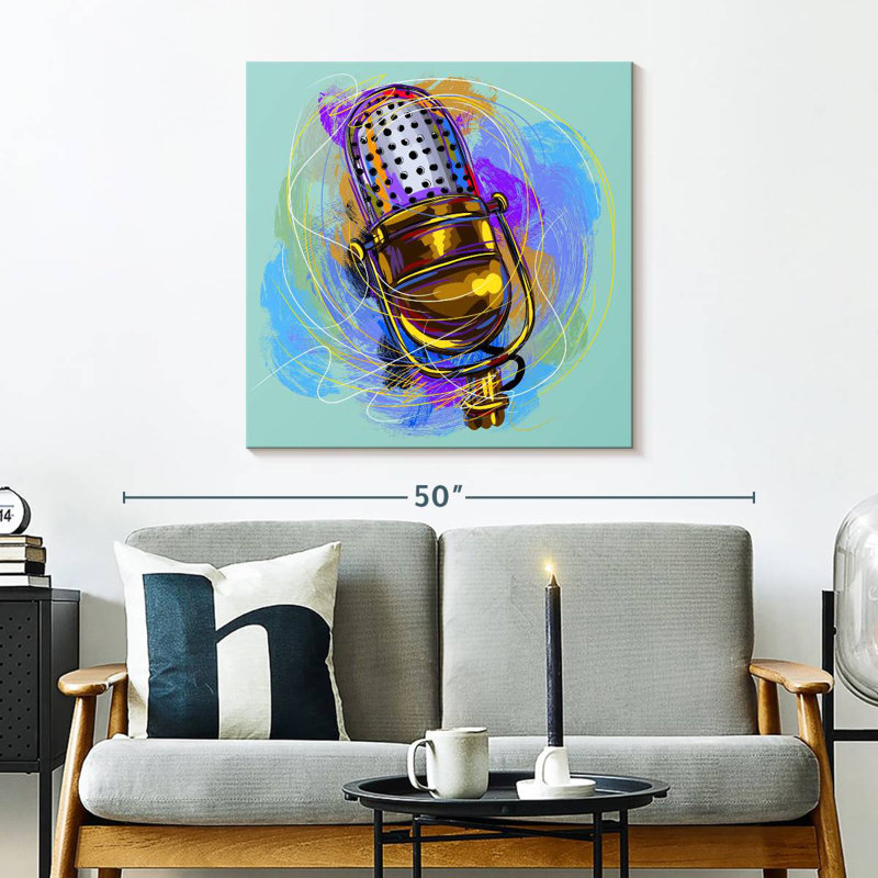 Abarca Scribbled Microphone, 30" H x 30" W