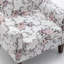 Fauteuil à accoudoirs roulés Traditional, structure en bois de bouleau massif avec pieds fuselés, chaise rembourrée en tissu de polyester imprimé pour plus de confort et de style