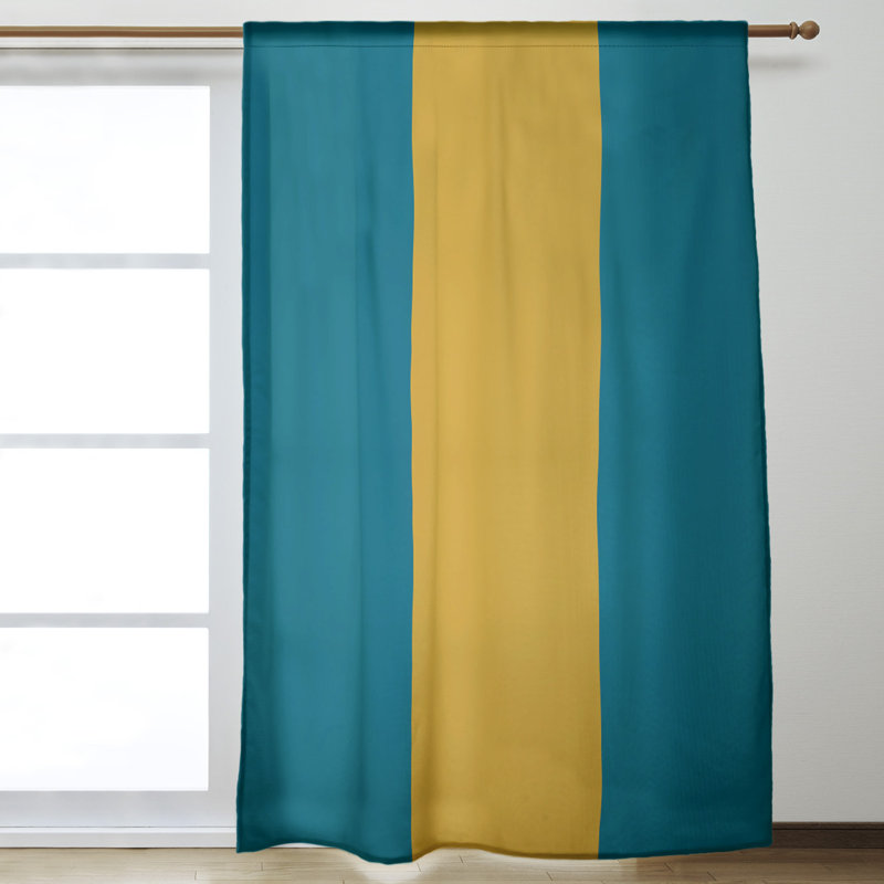 Mississippi Rebellion Sateen Room Darkening Curtain Single Panel, Aqua