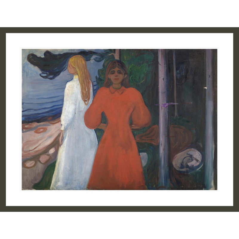 «Red and White» par Edvard Munch - impression giclée encadrée, H 32,05 po x l 41,5 po