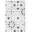 Tapis floral bleu / ivoire en laine / coton touffeté à la main Cendy-1809422958