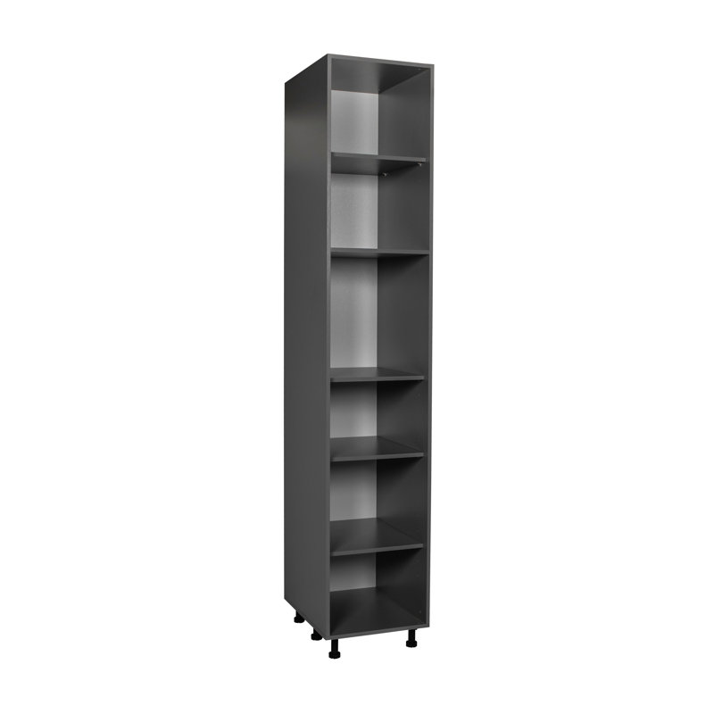 Armoire utilitaire 18 po x 96 po - Double porte - Avec porte blanche lustrée, H 84 po x l 18 po, Gris