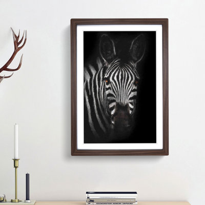 Zebra in the Shadows in Abstract - Picture Frame Graphic Art Print