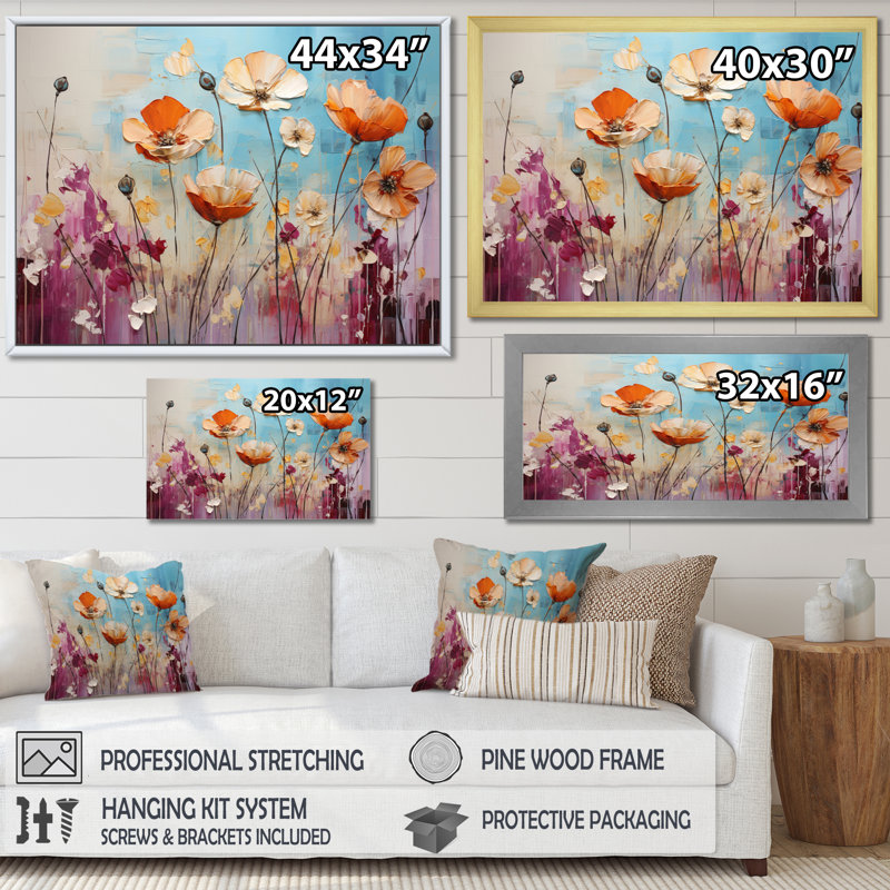 «Meadow Whispers Collage II», reproduction sur toile, H 24 po x l 32 po x P 1 po, Toile tendue