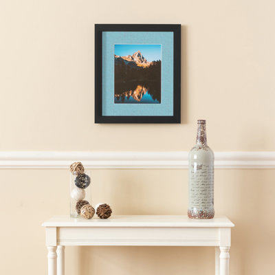 Cadre photo noir satiné 12 po x 14 po Arttoframes avec passe-partout simple de 2 po disponible en plus de 60 couleurs, pour des photos de 12 po x 14 po avec le tapis ou des photos de 16 po x 18 po sans le tapis