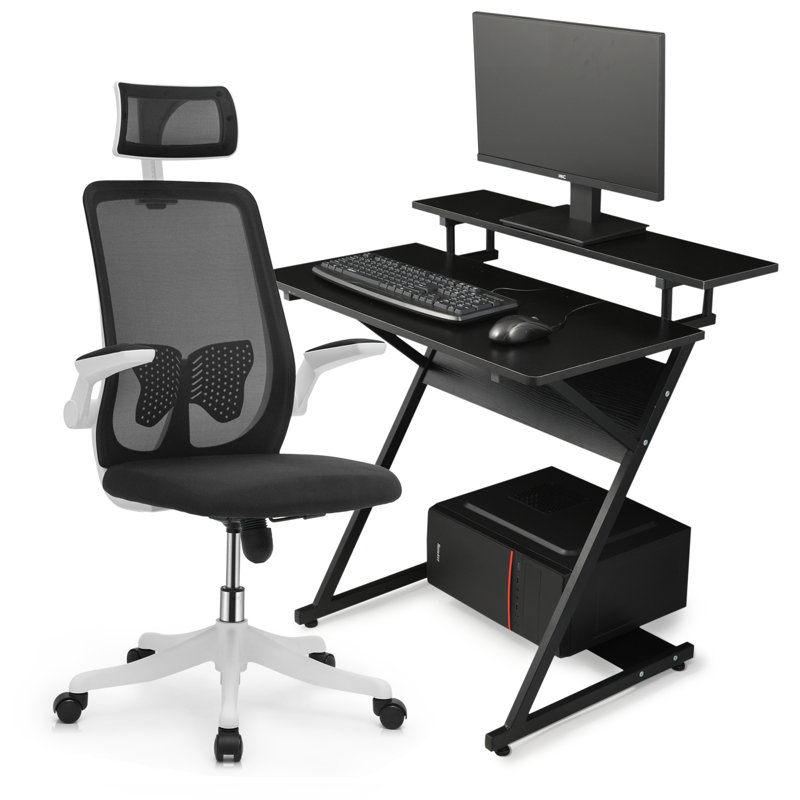 Adjustable Height Iron Computer Desk