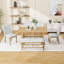 Ensemble de table de salle à manger extensible 6 pièces avec rallonge, chaise et banc Charmant-96010409-96010408-96010407
