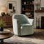 Fauteuil d'appoint en tonneau pivotant 360 ° avec accoudoirs évasés, vert