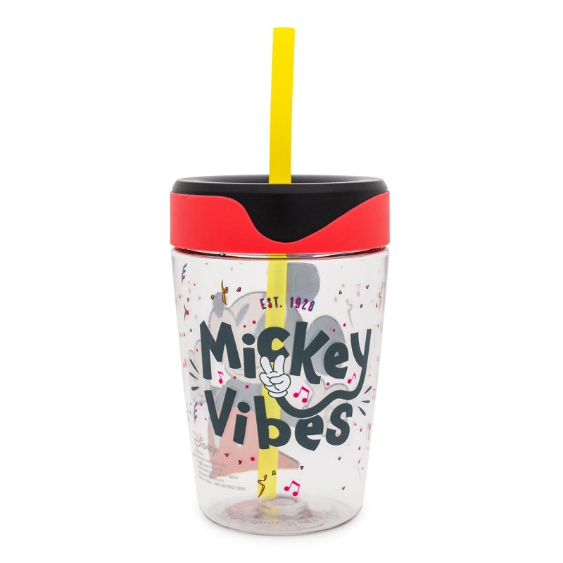 Gobelet avec paille Disney Mickey Mouse pour enfants avec paille | Peut contenir 18 onces