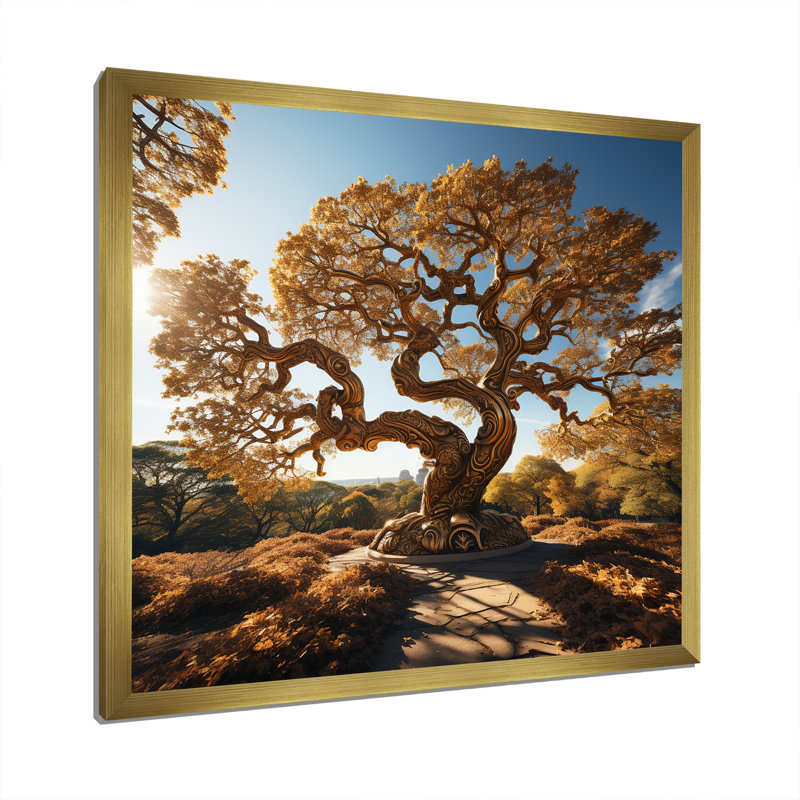 " Bonsai Tree Tranquillity Expression II ", Gold Single Picture Framed, 36" H x 36" W x 1.5" D