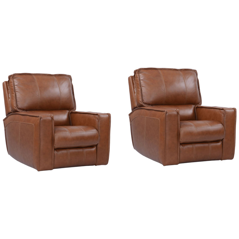 Fauteuil inclinable en cuir Azyah, Brun