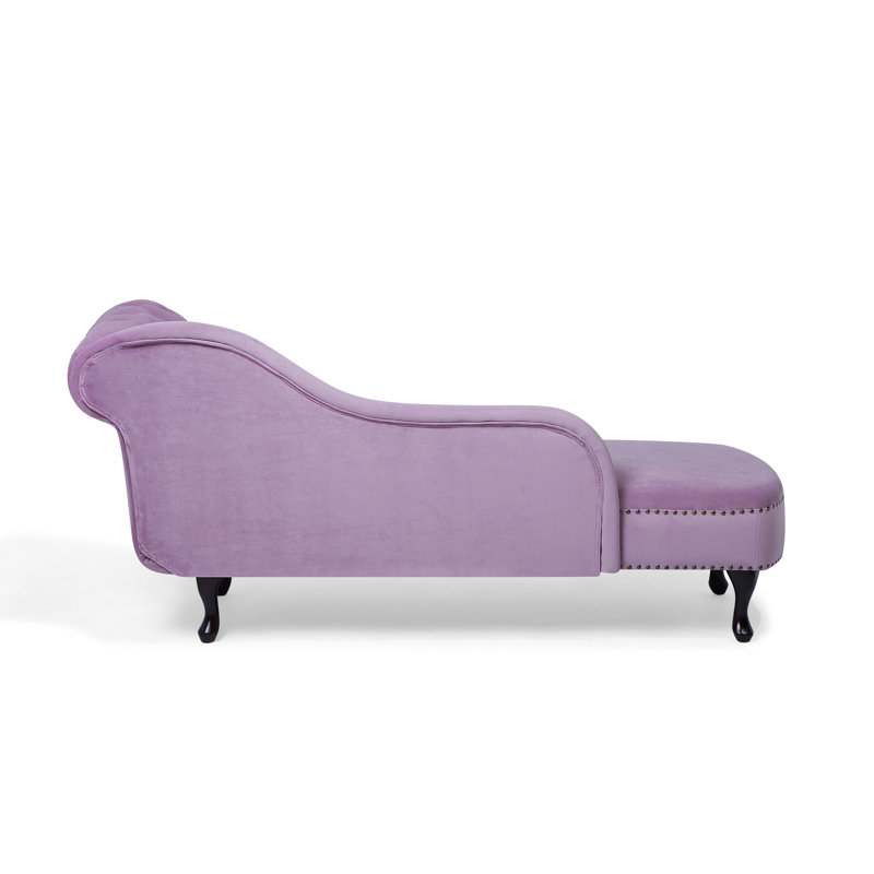 Jeb Velvet Chaise Lounge, Right Hand Facing, Pink