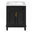 Meuble-lavabo 24 po avec lavabo supérieur, armoire de rangement moderne avec 2 portes à fermeture douce et tablette réglable, structure en bois massif-128990157