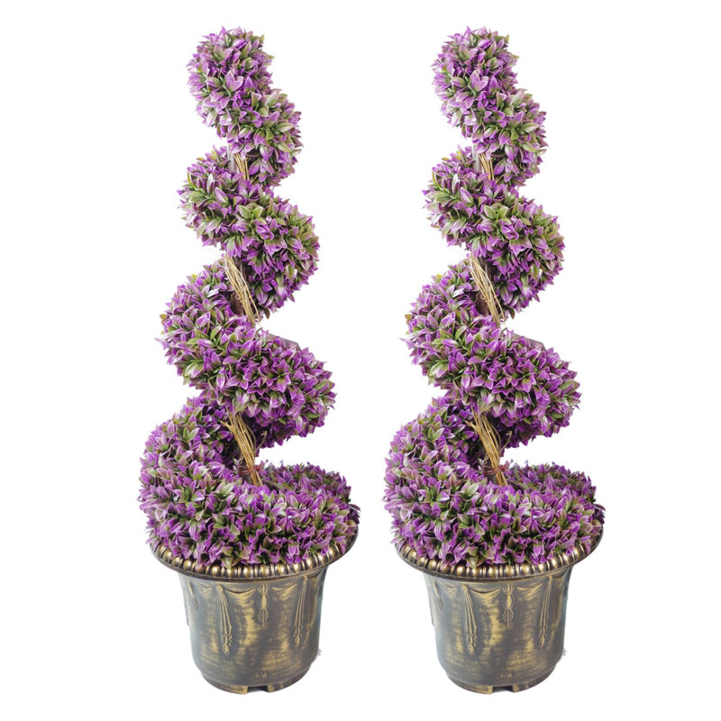 Faux Topiary in Planter, 90cm H x 35cm W x  35cm D, Purple