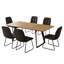 7-Piece Extendable Kitchen Dining Table with 6 Modern Dining Chairs-121934044-121934041