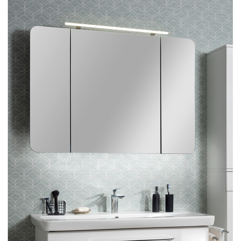 1100mm W 780mm H Surface Frameless Medicine Cabinet Mirror 6, White