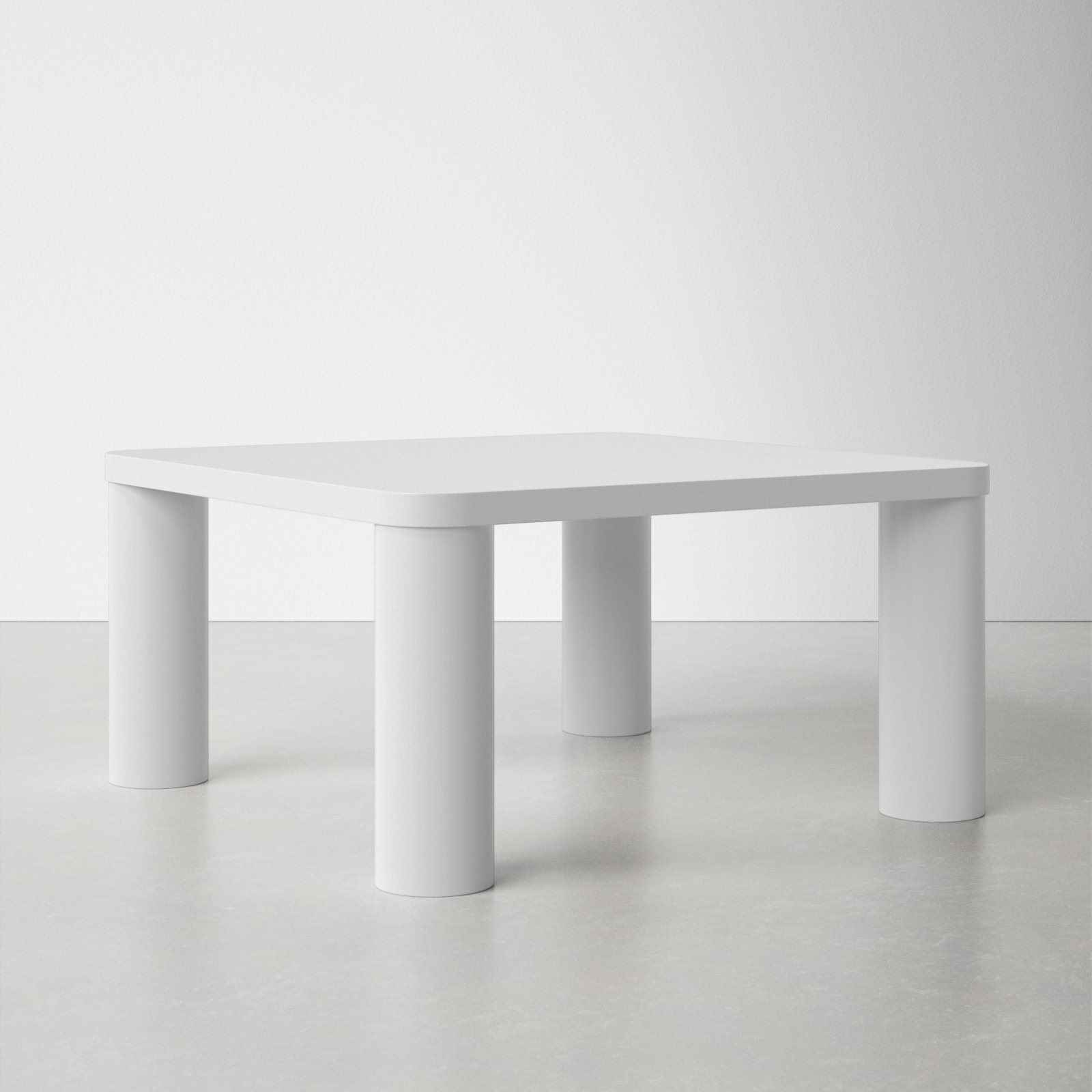 Patricio Single Coffee Table, White, 16.14" H x 32" L x 32" W