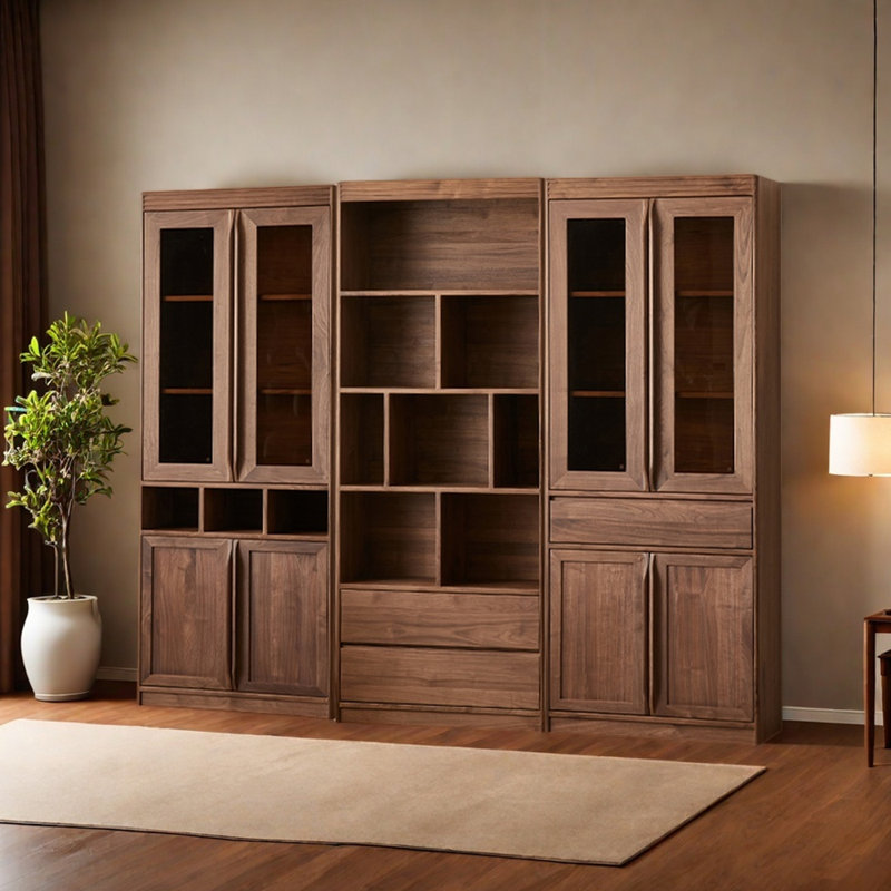 Nouvelle bibliothèque en bois massif de style chinois