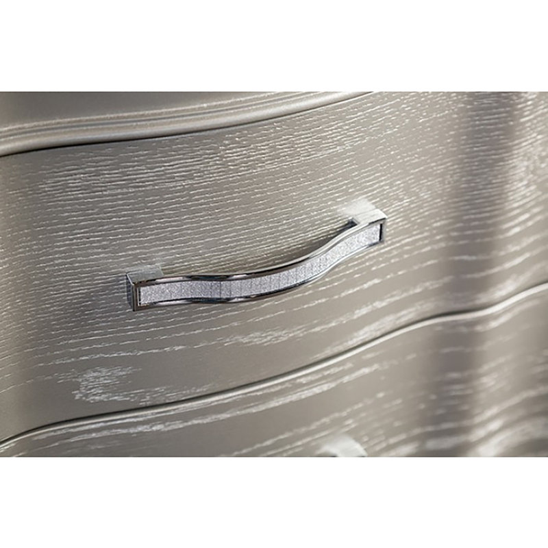 Commode 5 tiroirs Nolaine, Argent