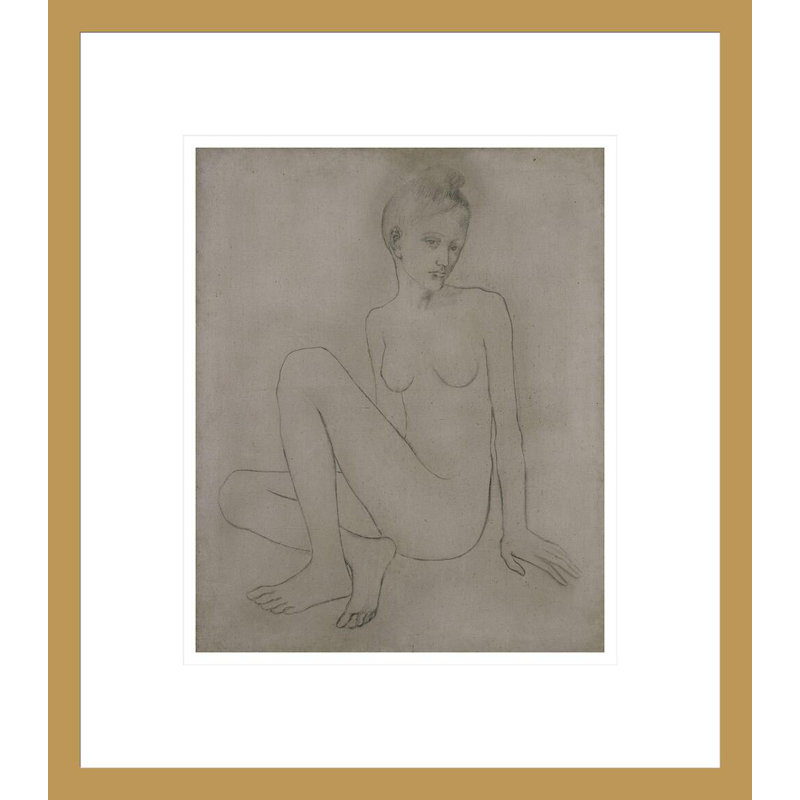«Nude with Crossed Legs» par Pablo Picasso, impression giclée sur cadre, H 15,62 po x l 13,75 po