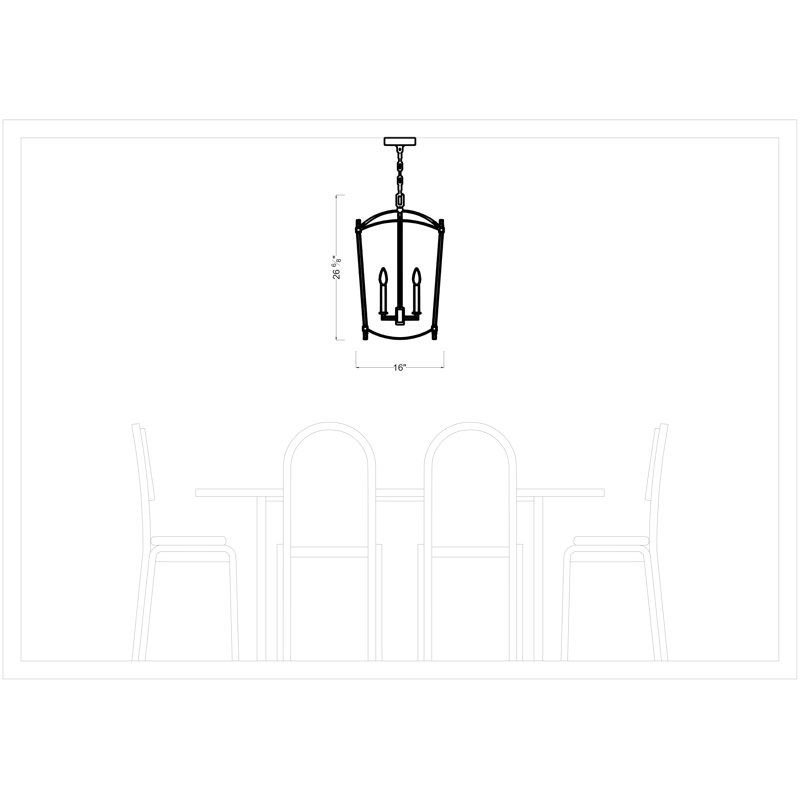 Olive 4-Light Chandelier, Antique Gild