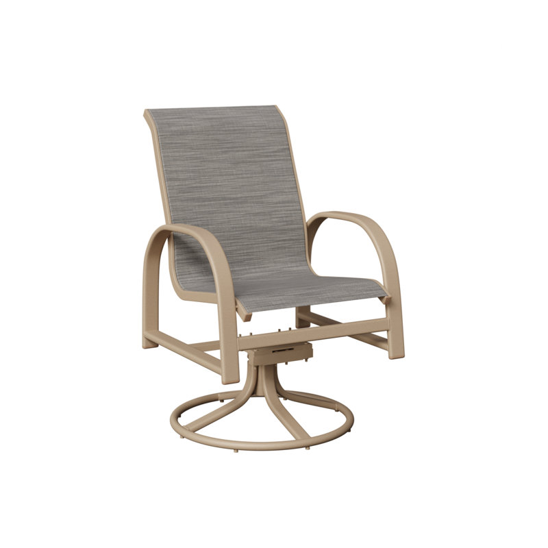 Chaise berçante pivotante en aluminium berlinois Sahara Berlin avec tissu mica perle, Mica perle, Aluminium moucheté Sahara