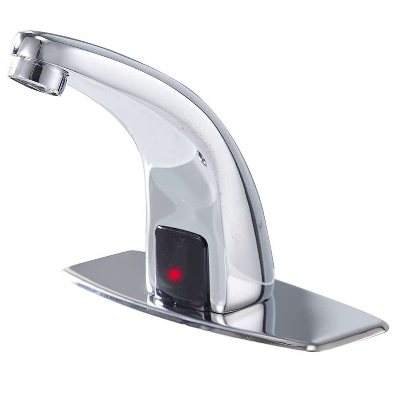 Automatic Chrome Touchless Faucet by BathSelect – Infrared Sensor, Single Hole Installation, Includes Deck Plate​