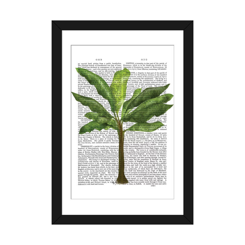 « banane tree i », impression sur toile, H 24 po x l 16 po x P 1 po, Papier avec cadre noir, Blanc