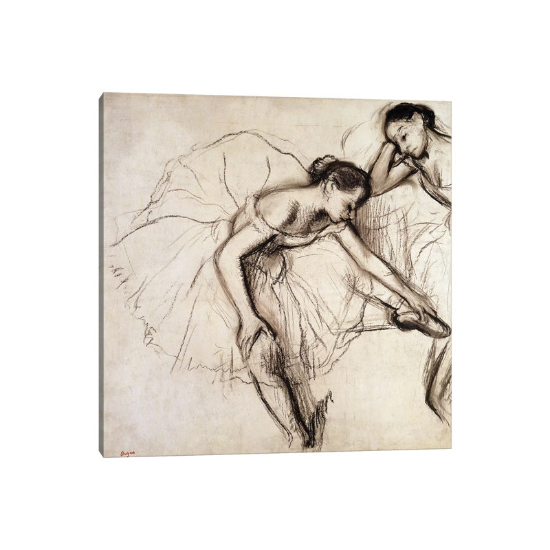 Two Dancers Resting by Edgar Degas - Wrapped Canvas Print, 45.72 cm H x 45.72 cm W x 3.175 cm D