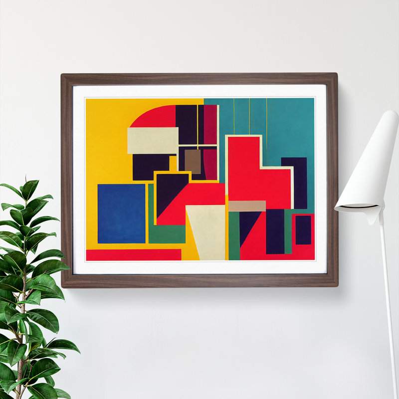 Dazzling Modern Abstract Art - Framed Print, Walnut, 34cm H x 46cm W x 2cm D