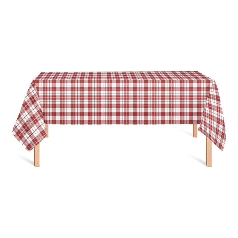 Nappe rectangulaire en polyester Vichy, Rouge